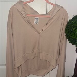 PINK Victorias Secret Women's waffle Cream  Top